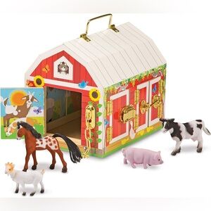 Melissa & Doug Wooden Barn With Latches Play Set
